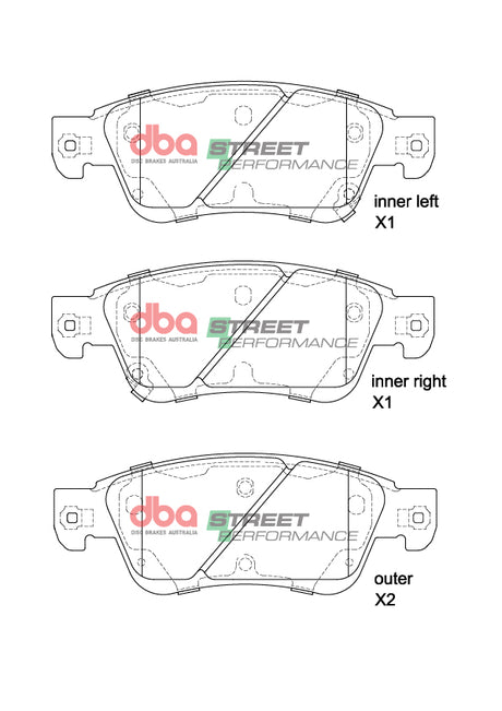 Sp Street Performance Brake Pads Infinity/Nissan 1998-2014 Front DB1698SP - DBA | Universal Auto Spares