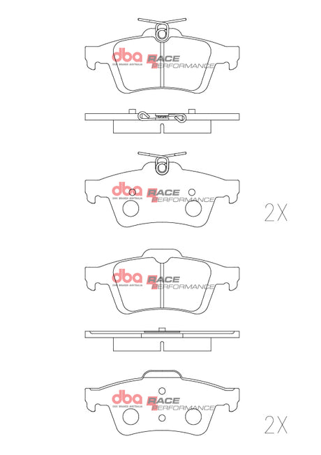 Race Brake Pads Citroen/Ford/Holden/Mazda/Saab & Volvo 2004-14 Rear DB1763RP - DBA | Universal Auto Spares