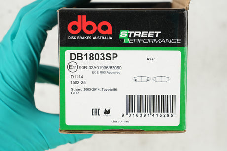 Sp Performance Brake Pads Subaru 2003-2014 Toyota 86 Gt Rear DB1803SP - DBA | Universal Auto Spares