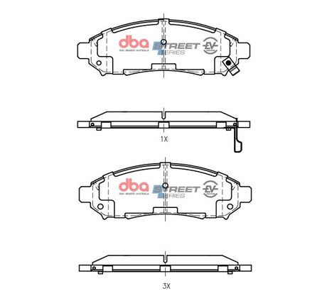 Ssev Street Series Brake Pads Nissan LEAF/E-NV200 2012 On Front DB1835SSEV - DBA | Universal Auto Spares