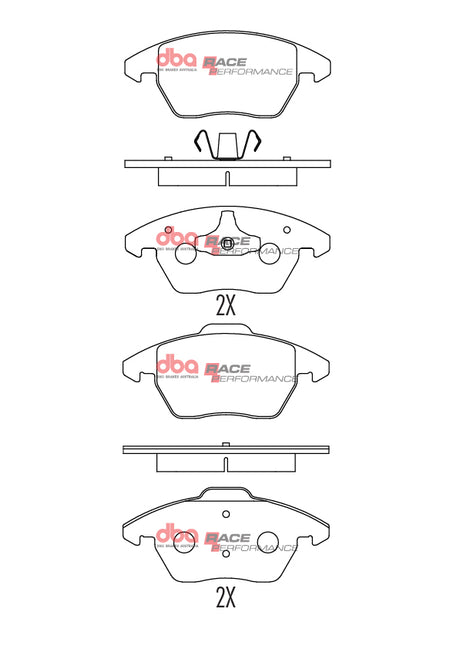 Race Brake Pads Audi/Citroen/Peugeot/Skoda & Volkswagen 2004-2014 Front DB1849RP - DBA | Universal Auto Spares