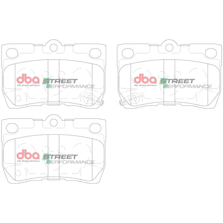 Sp Street Performance Brake Pads Lexus 2005-2014 Rear DB1854SP - DBA | Universal Auto Spares