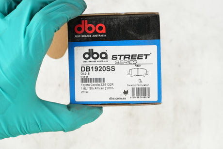 Ss Street Series Brake Pads Toyota Corolla ZZE122R 1.8L Sth African 2001-2014 Rear DB1920SS - DBA | Universal Auto Spares