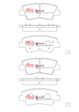 Race Brake Pads Hyundai/Kia RIO/I20N/I30/I40/2005-> Kona N Line/Prem 2020-21 Rear DB2076RP - DBA | Universal Auto Spares