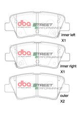 Sp Performance Brake Pads Hyundai/Kia RIO/I30/I40/2005-> Kona N Line/Prem 2020-21 Rear DB2076SP - DBA | Universal Auto Spares