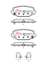 Ss Street Series Brake Pads Dodge Journey Suitable For 328MM Rotor 2012-> Rear DB2153SS - DBA | Universal Auto Spares