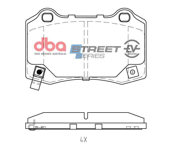 Ssev Street Series Brake Pads Tesla Roadster 2012 On/Model S 2014 On/Model X 2016 On Rear DB2260SSEV - DBA