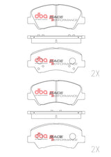 Race Brake Pads Hyundai/Kia 2010- > Front DB2272RP - DBA | Universal Auto Spares