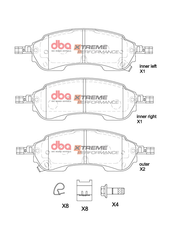Xp Performance Brake Pads Ford Ranger/Vw Amarok 3.0L V6 2022 On Rear DB2388XP - DBA