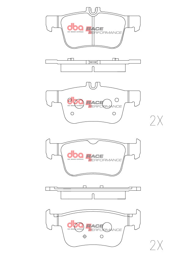 Race Brake Pads Honda Civic 2016 On Rear DB2429RP - DBA