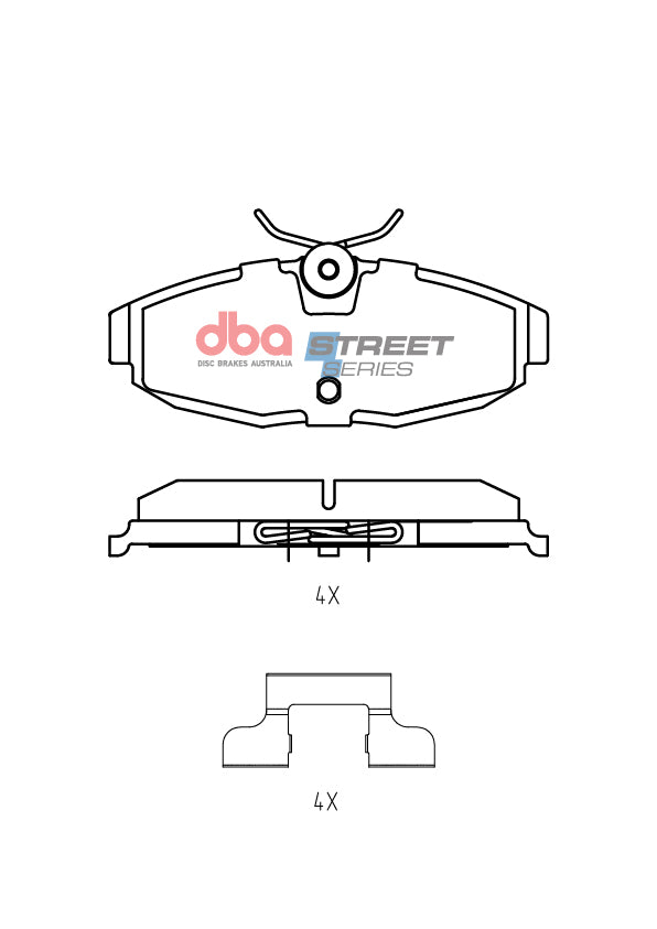 Ss Street Series Brake Pads Ford Mustang 2010 4.6L 235KW 2005-2010 Rear DB7987SS - DBA