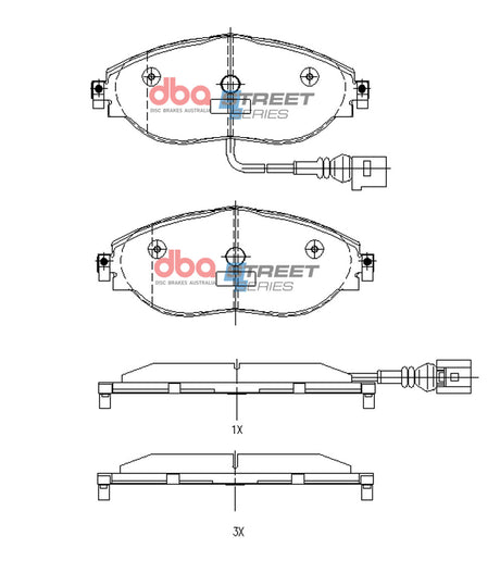 Ss Street Series Brake Pads Golf Vii Skoda Right Side MY16 Front(suits Wear Sensor DBAWS1120 ) DB8849SS - DBA