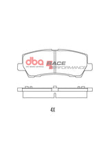 Race Brake Pads Ford Mustang 2015 Single Piston Rear DB9022RP - DBA | Universal Auto Spares