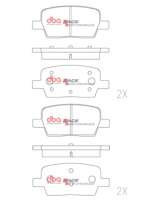 Race Performance Brake Pads Chev Camaro Non Brembo 2018 On Rear DB9105RP - DBA