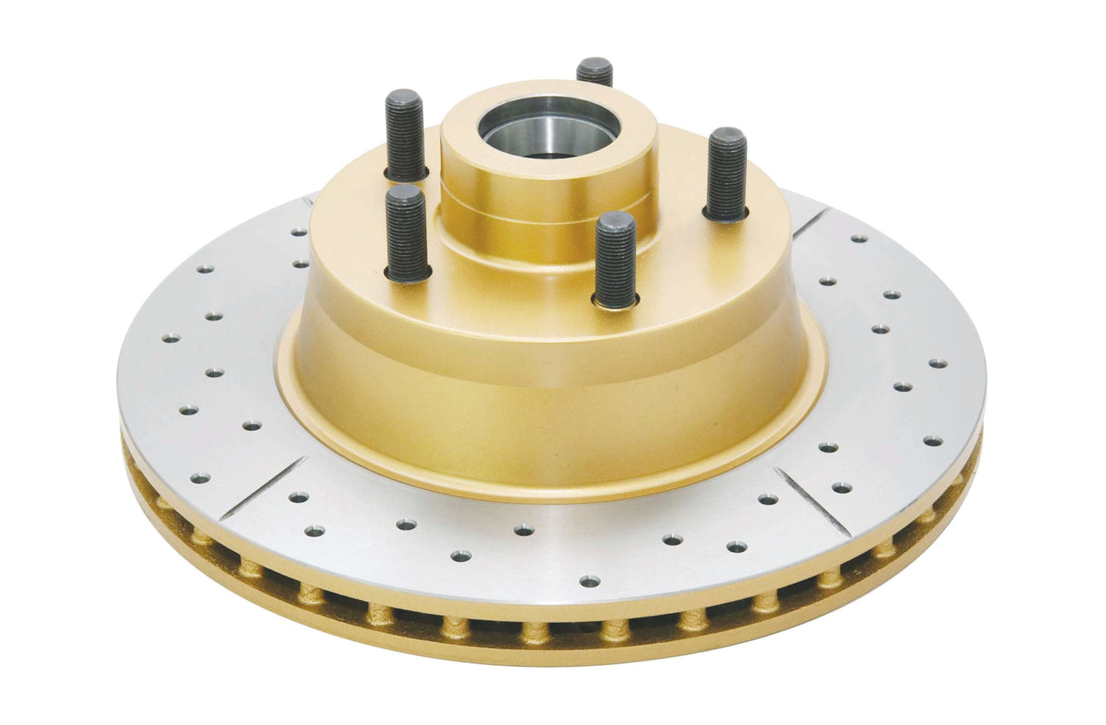 Street Gold Cross-Drill/Slotted Kp Ford 75-95 Xb-Xf Front Hub Type DBA107X - DBA