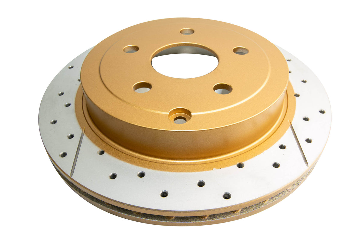 Street Gold Cross-Drill/Slotted Kp Commodore Ve/Vf V6 06-> Rear DBA2027X - DBA