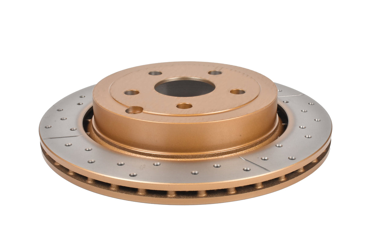 Street Gold Cross-Drill/Slotted Kp Commodore Ve/Vf V8 06-> Rear DBA2029X - DBA