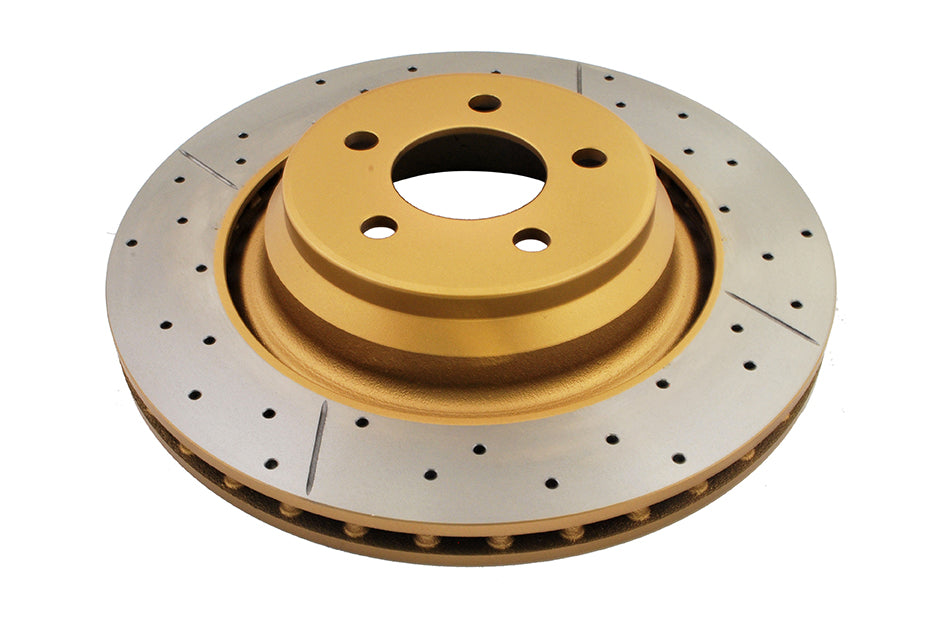 Street Gold Cross-Drill/Slotted Kp Chrysler 300C SRT8 05-> Rear DBA2445X - DBA