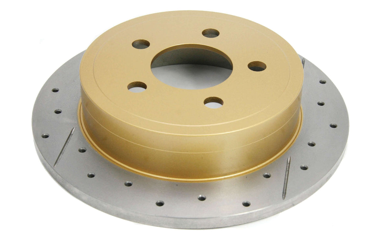 Street Gold Cross-Drilled/Slotted SldJeep Liberty & Wrangler 03-06 Rear DBA2535X - DBA