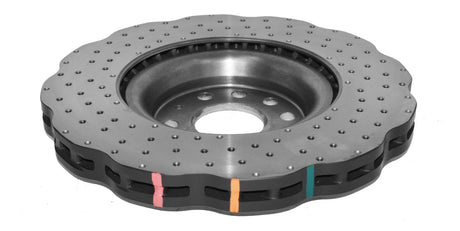 4000 Cross-Drill And Dimple Sliver Paint Wave Disc Kp Volkswagen Golf Rear MK7 Audi S3 12-> Front DBA42830WSLVXD - DBA