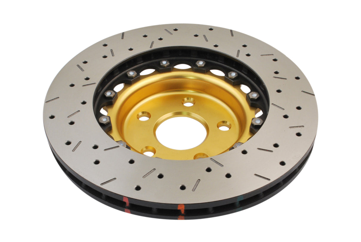 5000 Fully Assembled 2 Piece Gold Hat Xs Cross-Drill/Slotted Kp Subaru Wrx 99-01 Front DBA5000GLDXS - DBA