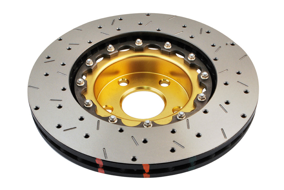 5000 Fully Assembled 2 Piece Gold Hat Xs Cross-Drill/Slotted Kp Subaru Wrx Us Spec Front DBA5010GLDXS - DBA