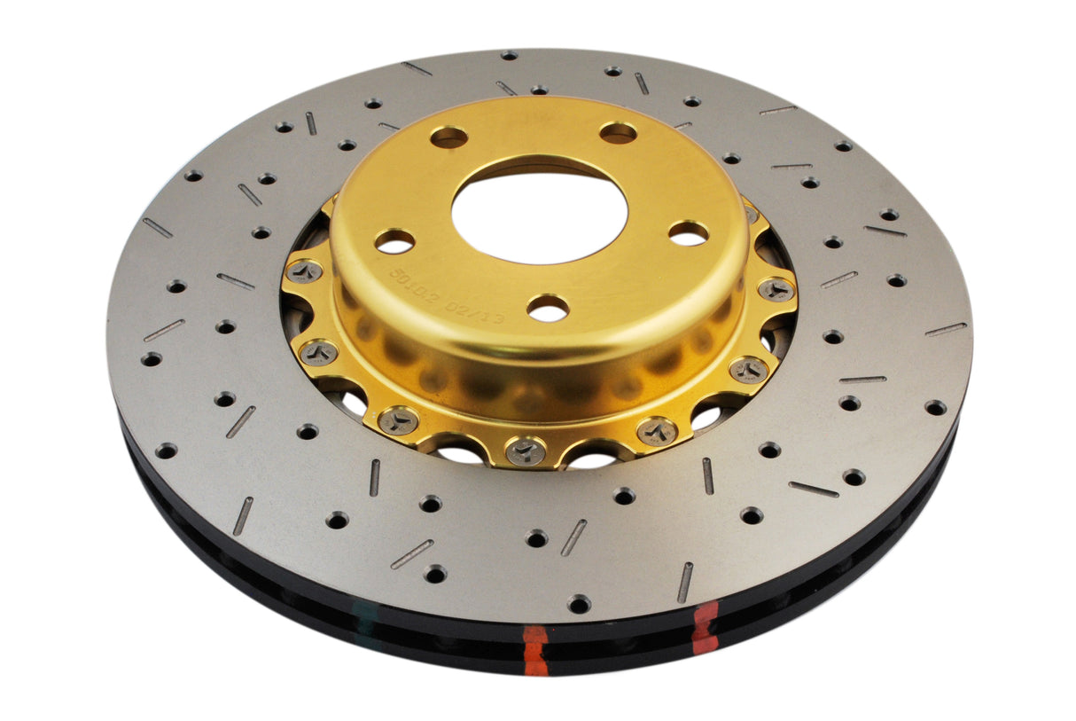 5000 Fully Assembled 2 Piece Gold Hat Xs Cross-Drill/Slotted Kp Subaru Wrx Us Spec Front DBA5010GLDXS - DBA