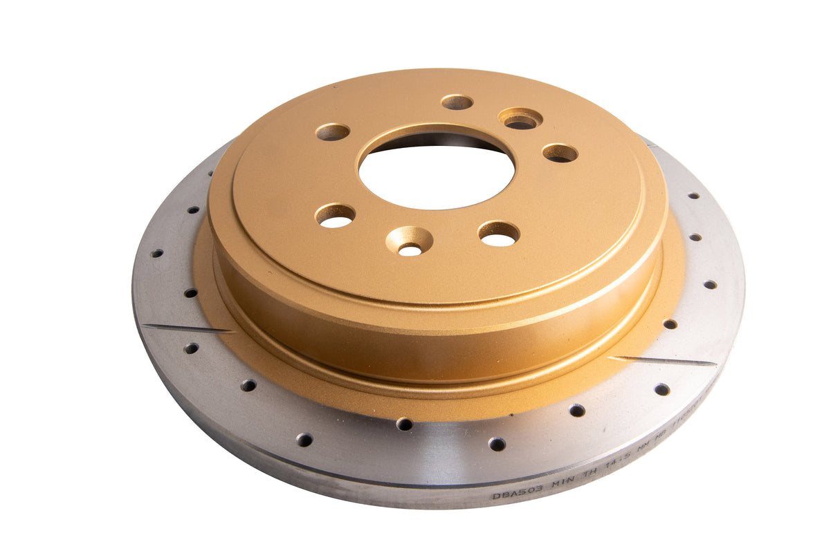Street Gold Cross-Drilled/Slotted Sld Ford AU2 Fpv Pursuit 250 Tickford TE50 00-03 Rear DBA503X - DBA