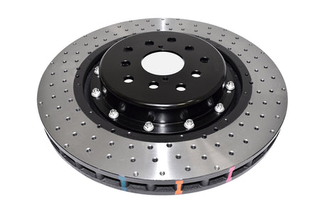 5000 Fully Assembled 2 Piece Black Xd Cross-Drill And Dimple Kp Subaru Wrx STi Brembo 6 Pot Rear Yellow Calipers 19 Includes DBA53050BLKXD-10 - DBA | Universal Auto Spares