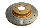 Street Gold Cross-Drill/Slotted Kp MAXIMA/350Z 03-05 & Stagea M35 01-07 Front DBA954X - DBA