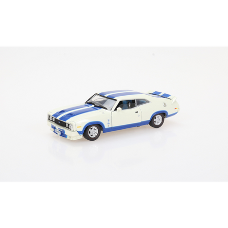 Ford Falcon XC Cobra Opt' 96 White with Blue Stripes Diecast Model Car 1:32 Scale (Approx. 14–15cm) Collectible | Universal Auto Spares