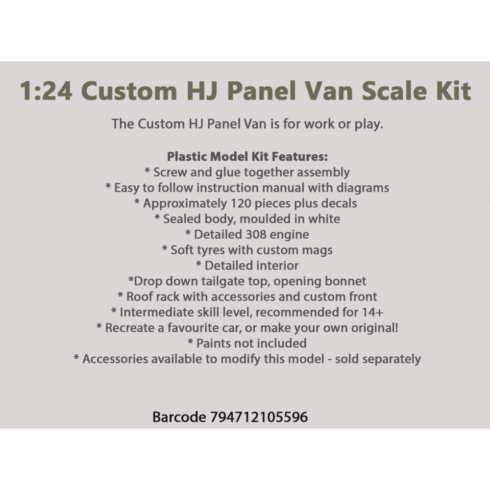 Holden HJ Sandman Panel Van Max's Custom Plastic Model Car Kit 1:24 Scale Collectible - Diecast Models