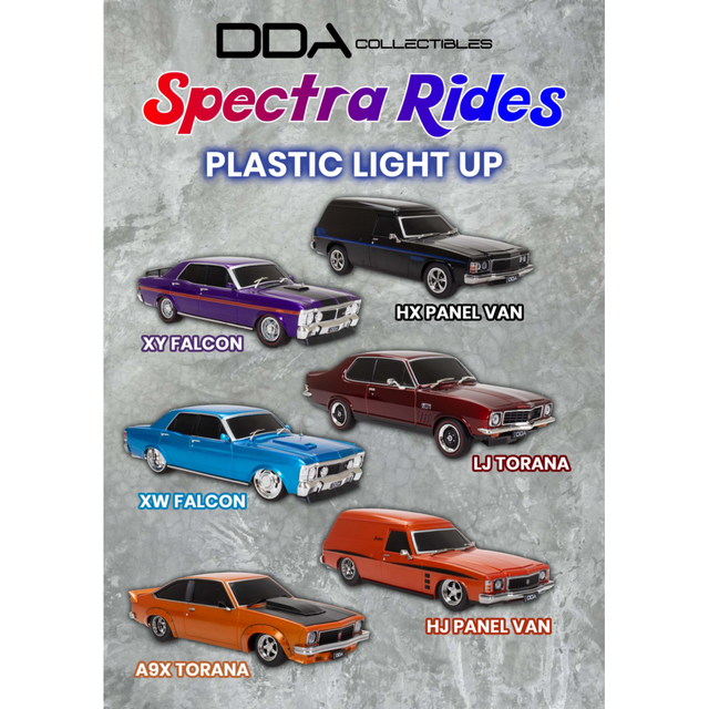 Spectra Rides Australian Plastic Light Up Model Car Assorted Single 1:24 Scale Collectible - Diecast Models