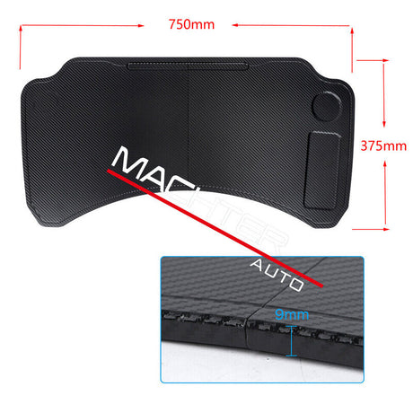 750mm x 375mm Carbon Fibre Foldable Tray Fit For Tesla Model 3/Y Laptop Lunch Desk - Machter