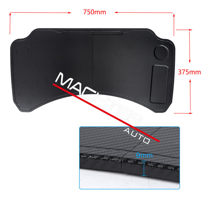 750mm x 375mm Carbon Fibre Foldable Tray Fit For Tesla Model 3/Y Laptop Lunch Desk DESK-TS001 - Machter
