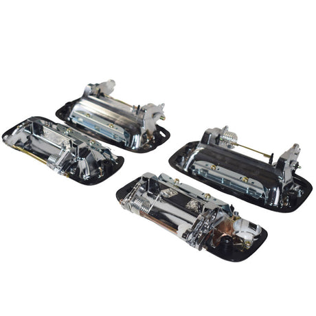 4 Pieces Front + Rear Outer Door Handle Chrome Fit For Toyota Landcruiser 80 Series 1990-1998 - Machter