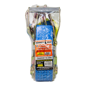 Transport Tie Down 2500KG Capacity 50mm Webbing - Monkey Grip 4M