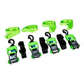 Ratchet Tie Down Soft Loop Straps 750KG Capacity 4M x 35mm 4 Piece - Monkey Grip