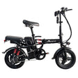 Black Adult 1000W Electric Bike Foldable E Bicycle Mountain E Bikes 14" 3 Speed 50km/h EBIKE-002 - Machter