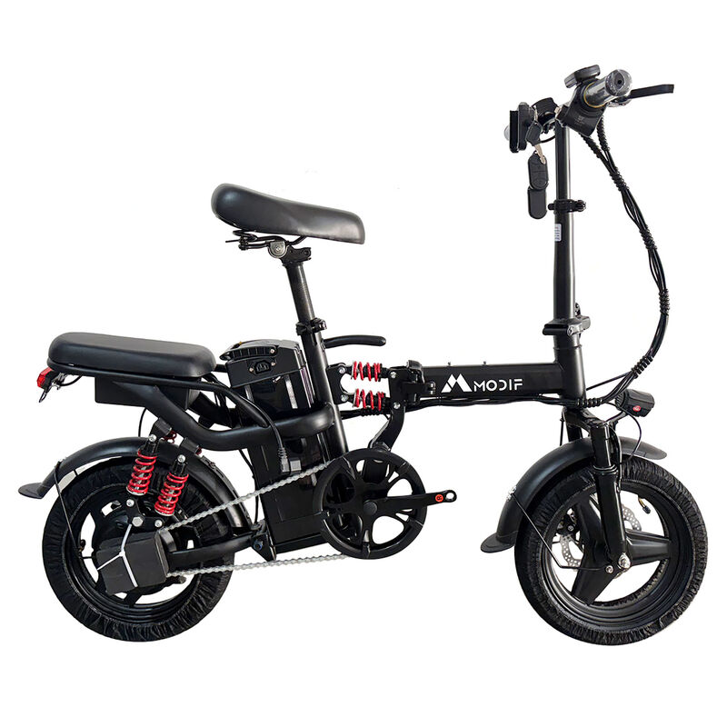 Black Adult 1000W Electric Bike Foldable E Bicycle Mountain E Bikes 14" 3 Speed 50km/h EBIKE-002 - Machter
