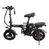 Black Adult 1000W Electric Bike Foldable E Bicycle Mountain E Bikes 14" 3 Speed 50km/h EBIKE-002 - Machter