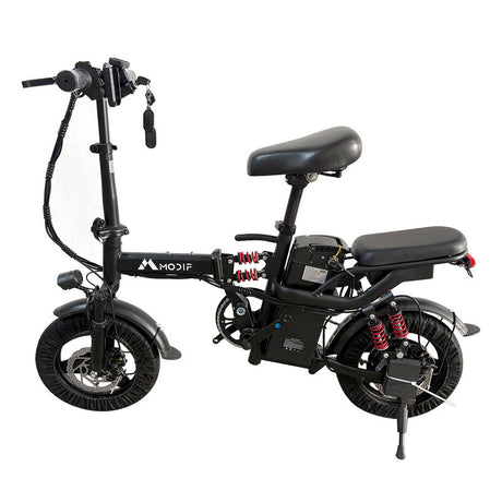Black Adult 1000W Electric Bike Foldable E Bicycle Mountain E Bikes 14" 3 Speed 50km/h EBIKE-002 - Machter