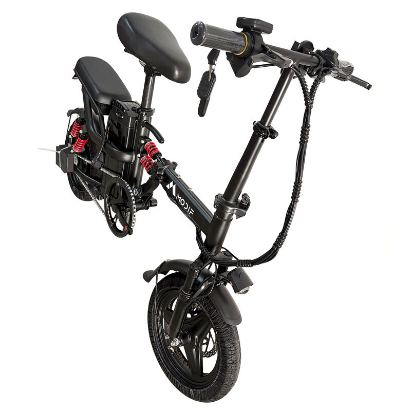 Black Adult 1000W Electric Bike Foldable E Bicycle Mountain E Bikes 14" 3 Speed 50km/h EBIKE-002 - Machter