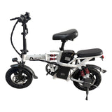 White Adult 1000W Electric Bike Foldable E Bicycle Mountain E Bikes 14" 3 Speed 50km/h EBIKE-003 - Machter