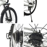 White 1500W Electric Bike 26'' E-MTB 48V Ebike Adult off Road City Bicycle Commuter EBIKE-006 - Machter