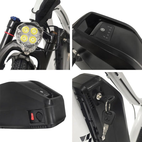 White 1500W Electric Bike 26'' E-MTB 48V Ebike Adult off Road City Bicycle Commuter - Machter