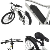 White 1500W Electric Bike 26'' E-MTB 48V Ebike Adult off Road City Bicycle Commuter EBIKE-006 - Machter