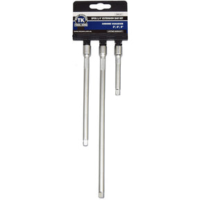 Socket Extension Bar Set 3 Piece 1/4" Drive 3, 6, 9" - Tool King