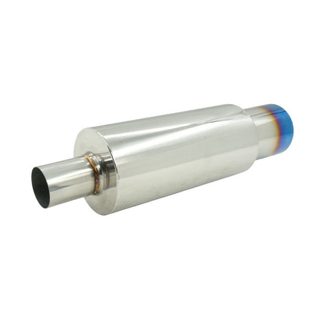 3.5" HKS 2" Inlet Cannon Exhaust Muffler Polished/Blued Tip Inspired - Machter