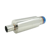 3.5" HKS 2" Inlet Cannon Exhaust Muffler Polished/Blued Tip Inspired ECC-002 - Machter